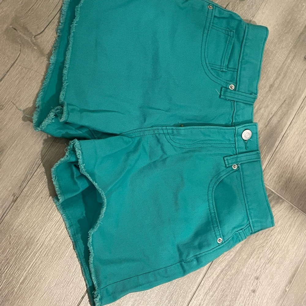 Teal kids Denim Shorts